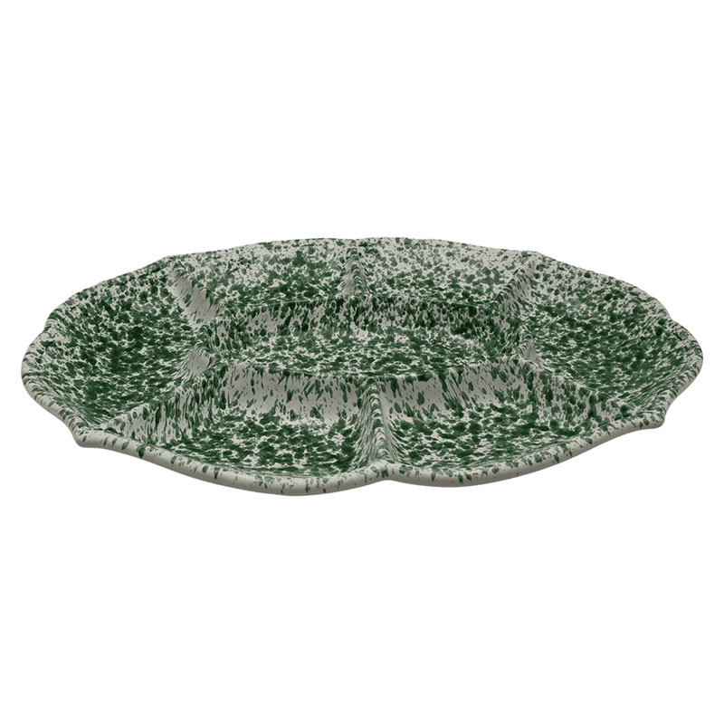 Splatter Serving Platter, 45cm, Green