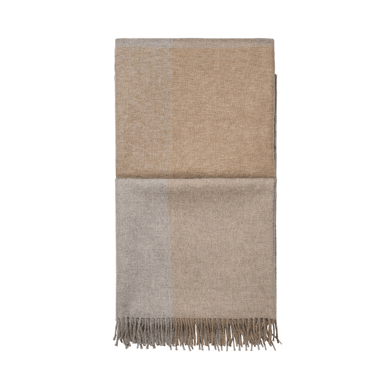 Blocks Throw, H190cm x W130cm, Beige/Brown