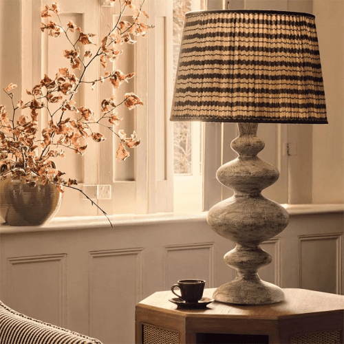 Image showing the Minerva Table Lamp, H64cm x Diameter 24cm, Cloud Wash product.