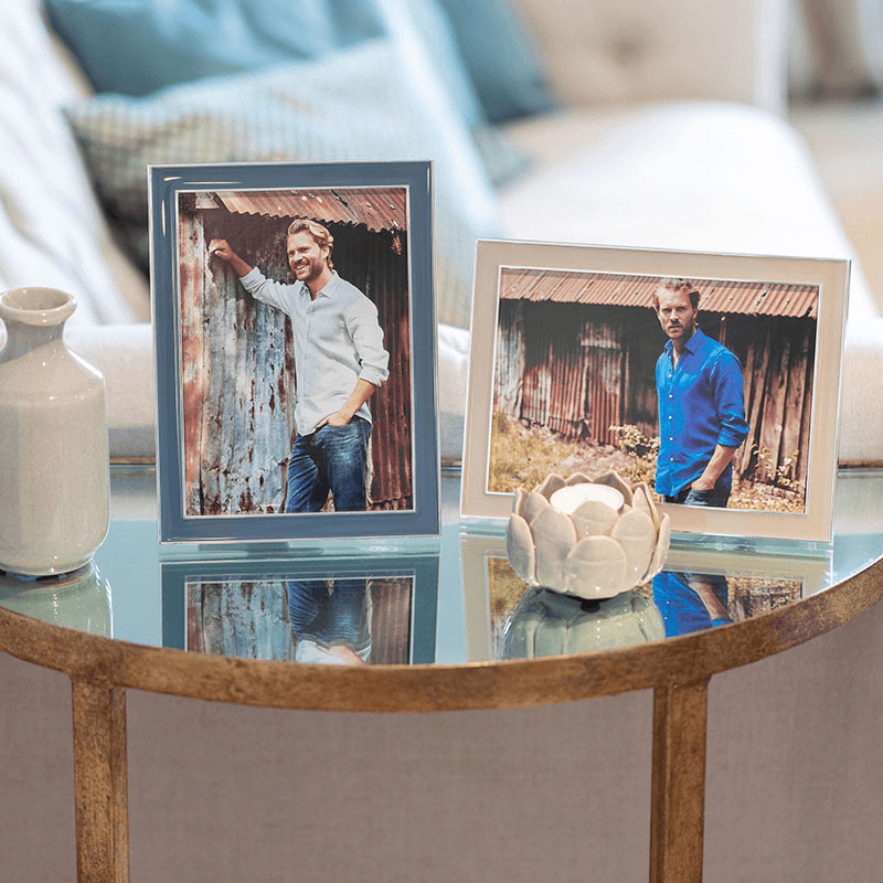 Enamel Photo Frame, 8 x 10", Denim