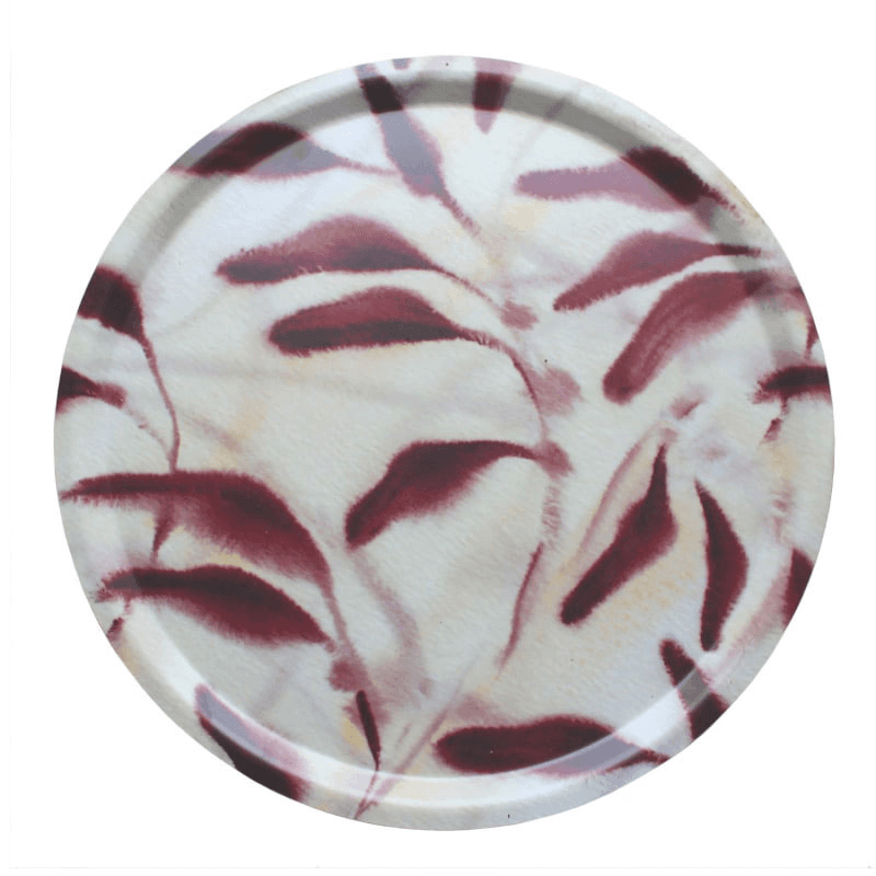 Amongst Round Medium Birchwood Tray, D38cm, Red