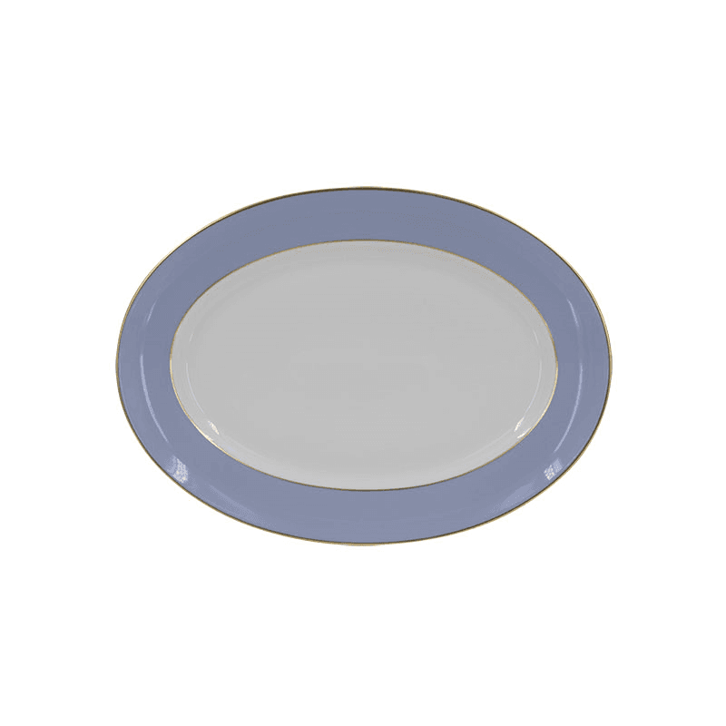 Sous Le Soleil Oval Platter, W31 x L42cm, Matt Gold Classic Ice Blue