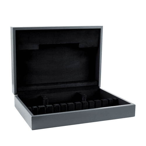 Image showing the Yorkshire Black Canteen with Black Cotton Velvet Lining (Canteen Only Without Cutlery) product.