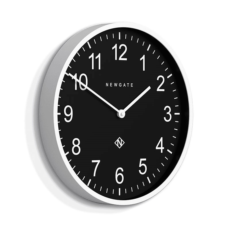 Number Three Professor Wall Clock, D37cm, Polar White