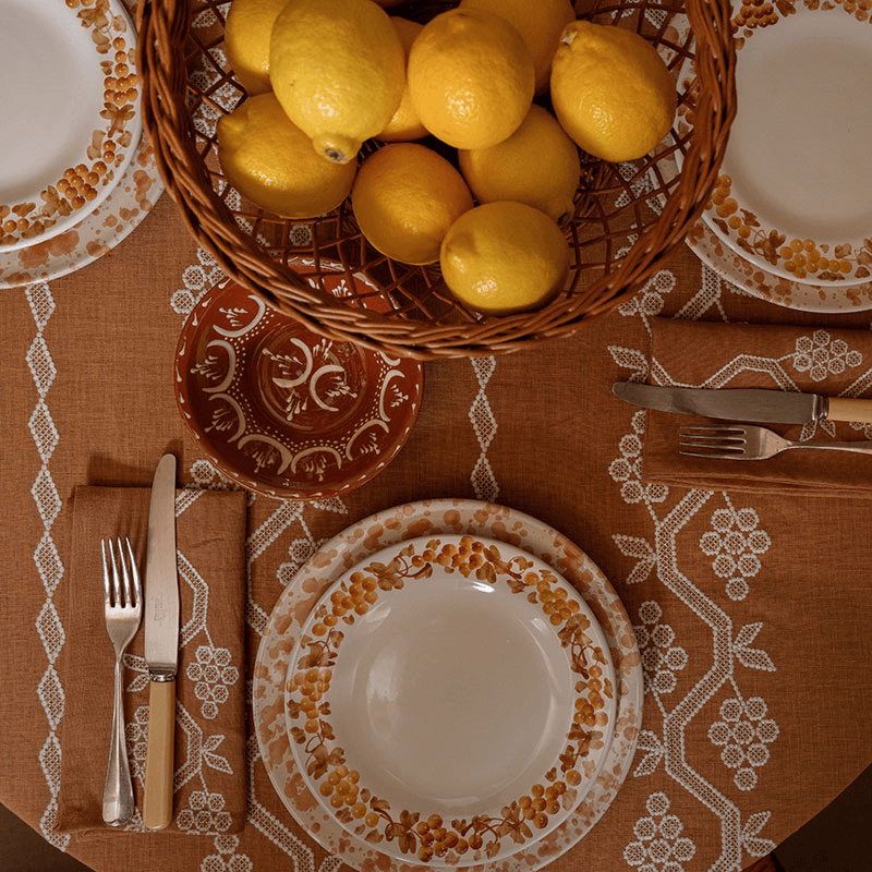 Vine Serving Platter, W42.5 x L30cm, Tan and Mustard