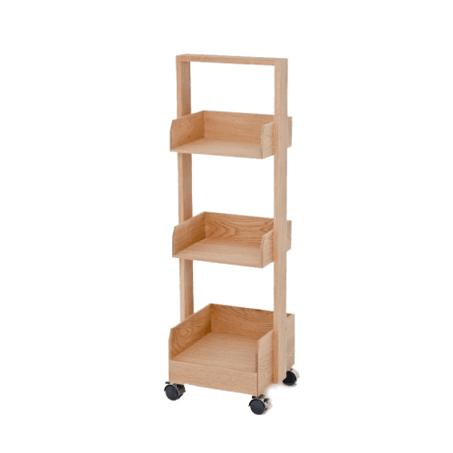 Image showing the Mini Bookie Roller Shelf, Natural Oak product.