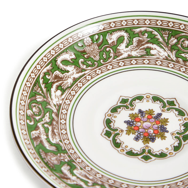 Florentine Teacup and Saucer, 174ml, Verde