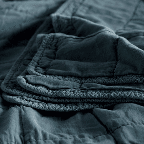 Image showing the Finn Cotton Quilted Throw, 230 x 260cm, Darkest Spruce product.