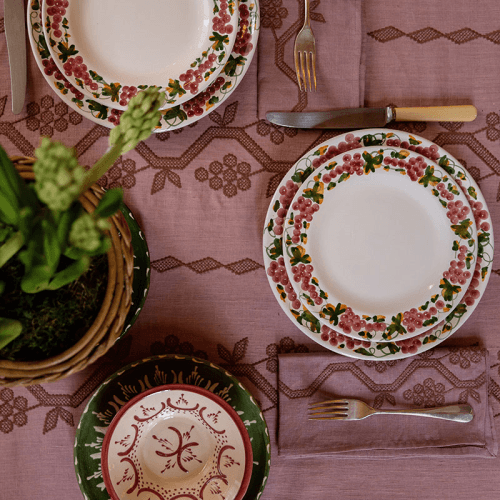 Image showing the Vine Serving Platter, W42.5 x L30cm, Green and Pink product.