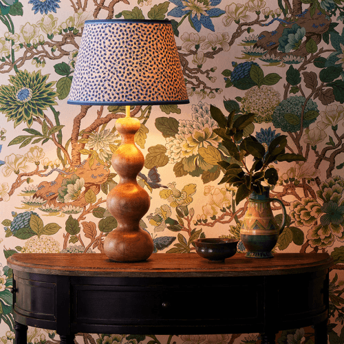 Image showing the Empire Straight Shade Polka Dot Paper By GP & J Baker, 30cm, Blue/Indigo product.