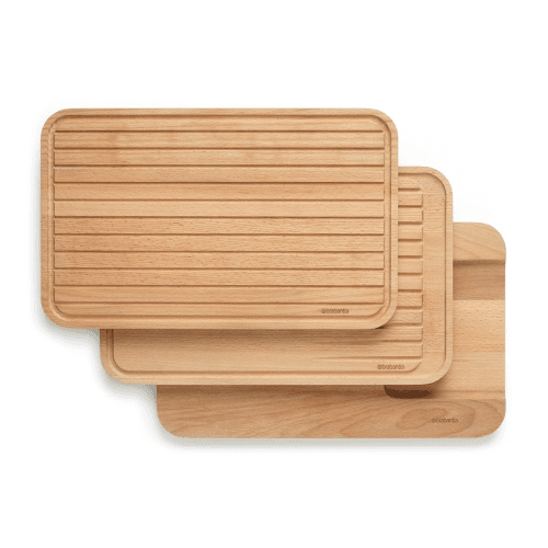Image showing the Set of 3 chopping boards, H6 x W40 x D25cm, Brown product.