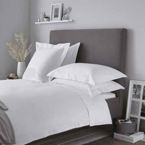 Image showing the Savoy - 400 Thread Count Egyptian Cotton Super king fitted sheet, W180 x L200 x D34cm, White product.