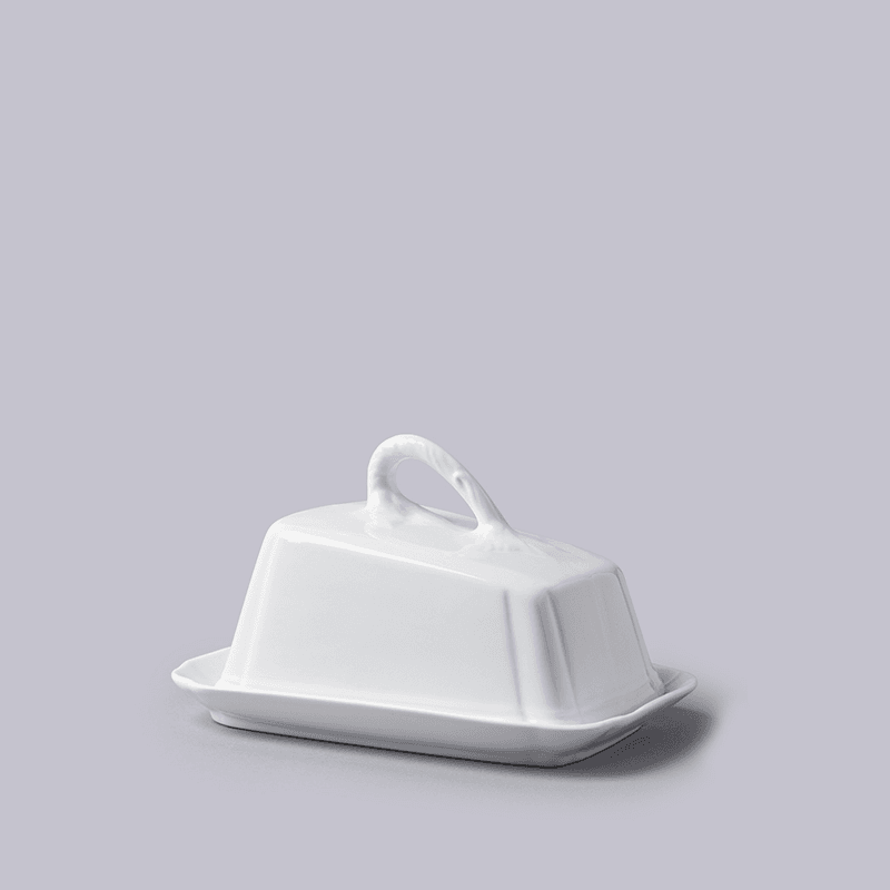 Cheese Dish with Lid, White