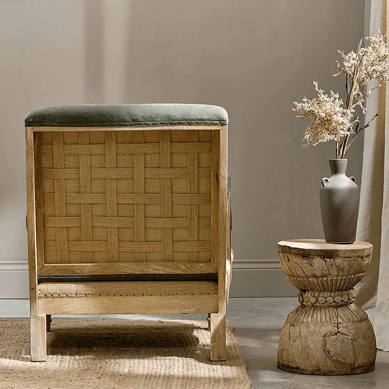 Abe Linen Armchair, Olive