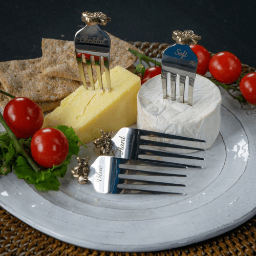 Image showing the Bee Set of 4 Cheese Markers, L8cm, Silver product.