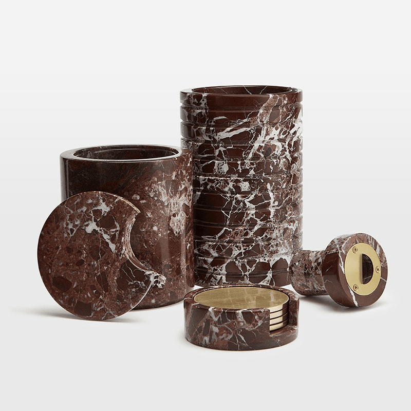 Pavel Wine Cooler, Red Marble