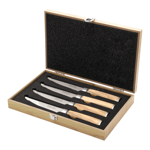 Image showing the Katana Saya Olive Wood 4 Pce Steak Knife Set product.