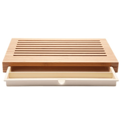 Image showing the Sbriciola by Anna & Gian Franco Gasparini Bread board with crumb catcher, Bamboo Wood product.
