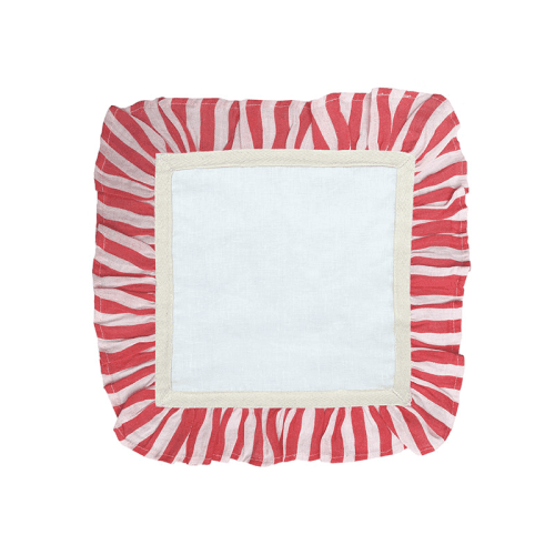 Image showing the Candy Stripe Set of 2 Napkins, 33 x 33cm, Cherry Red product.