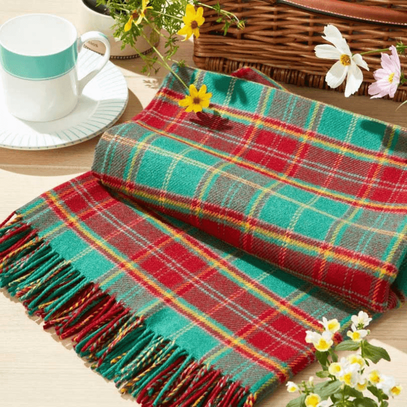 Tartan Lambswool Picnic Blanket, H140 x W180cm