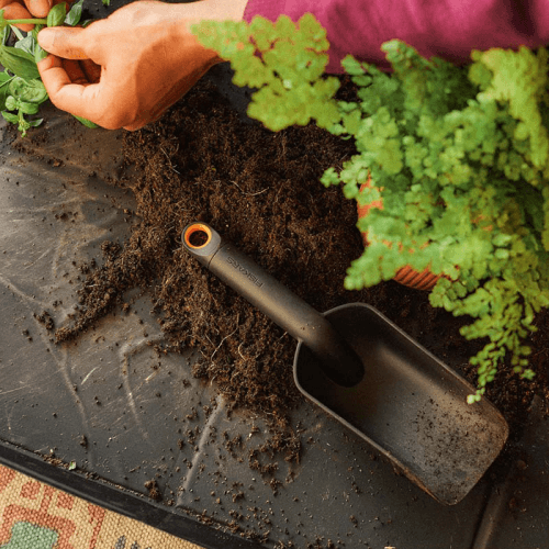 Image showing the Urban Gardening Soil Scoop, H34.9 x L6 x W8.6cm, Black product.