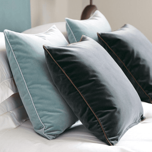 Image showing the Plain Velvet Cushion cover, 51cm sq, Gainsborough Blue product.