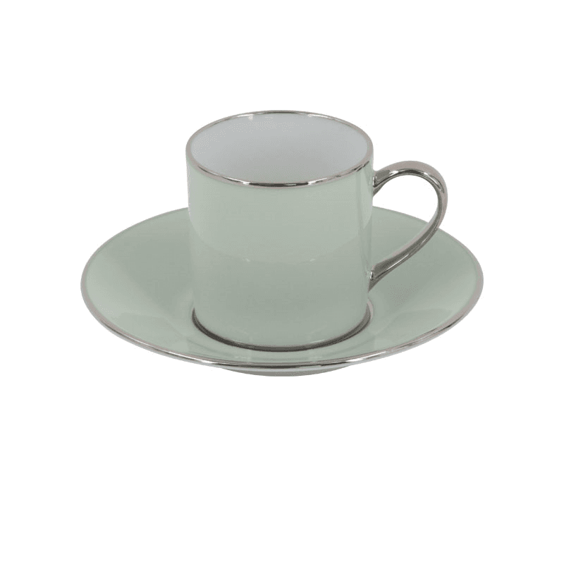 Sous Le Soleil Empire Coffee Cup & Saucer, 90ml, Matt Gold Classic Celadon