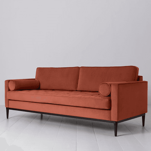 Image showing the Model 02 Velvet 3 Seater Sofa, Brick product.