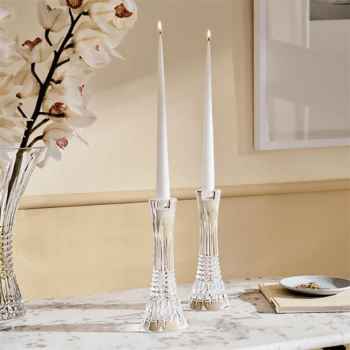 Image showing the Lismore Diamond Set of 2 Candlesticks, 25cm, Clear product.