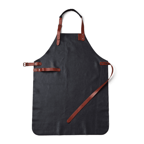 Image showing the Leather apron, H98 x W60 x L98cm, Black/Brown product.