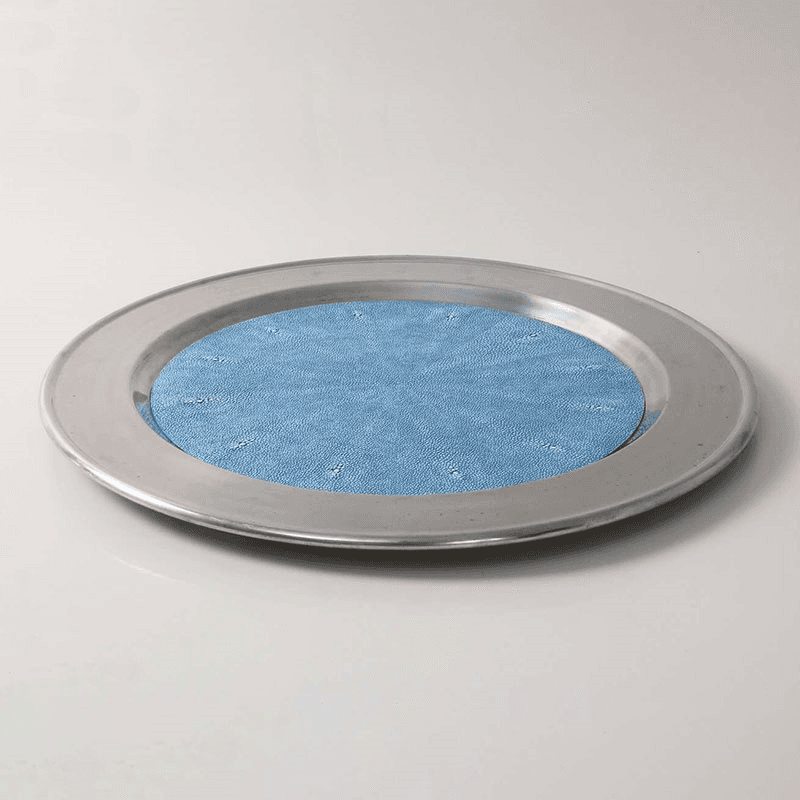 Duchess Serving Tray, D53cm, Blue Shagreen
