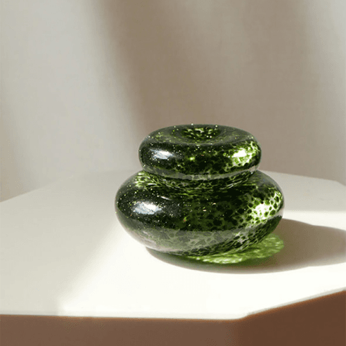 Image showing the Pebble Stack, H6cm, Shimmering Moss product.