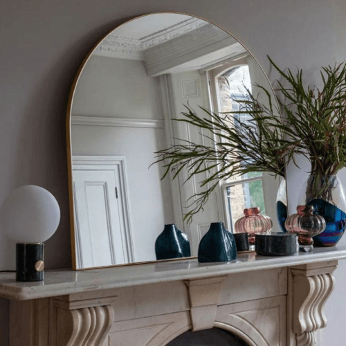 Image showing the Fine Edge Edge Over Mantle Mirror, H100 x W120cm, Gold product.