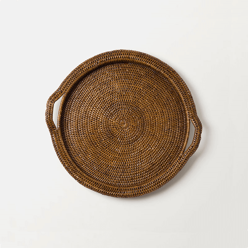 Inle Rattan Tray, D40cm, Brown