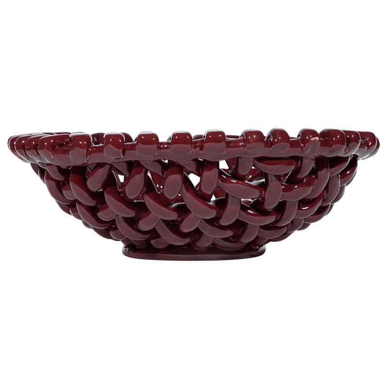 Juicy Basketweave Bowl, D39cm, Burgundy