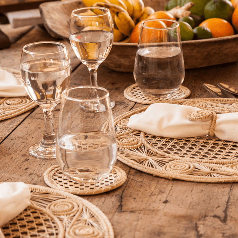 Sandra Set of 2 Woven Placemats, D35cm, Natural