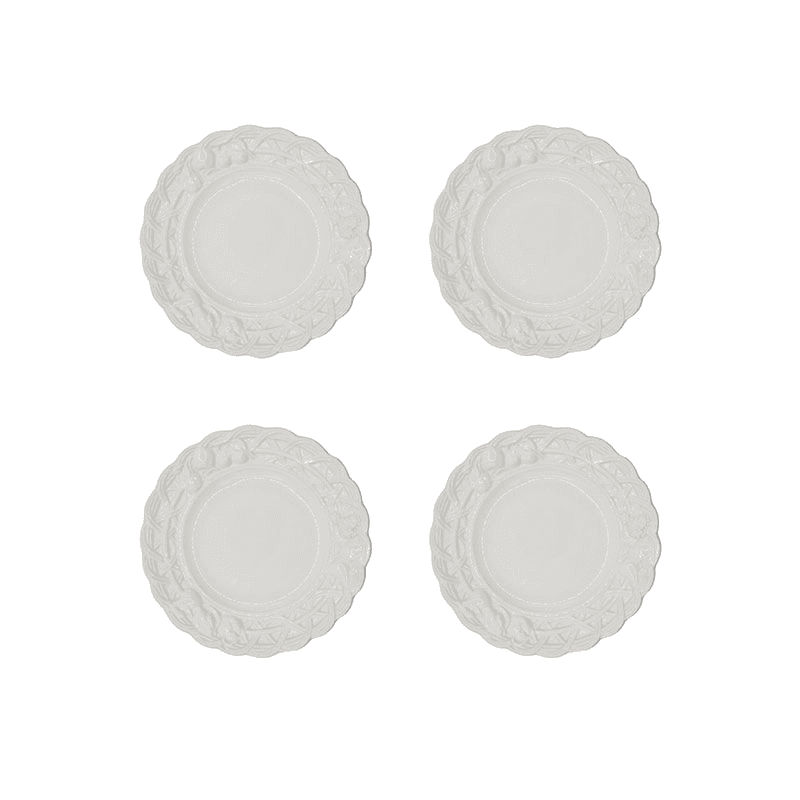 Tutti Frutti Set of 4 Side Plates, D22cm, White