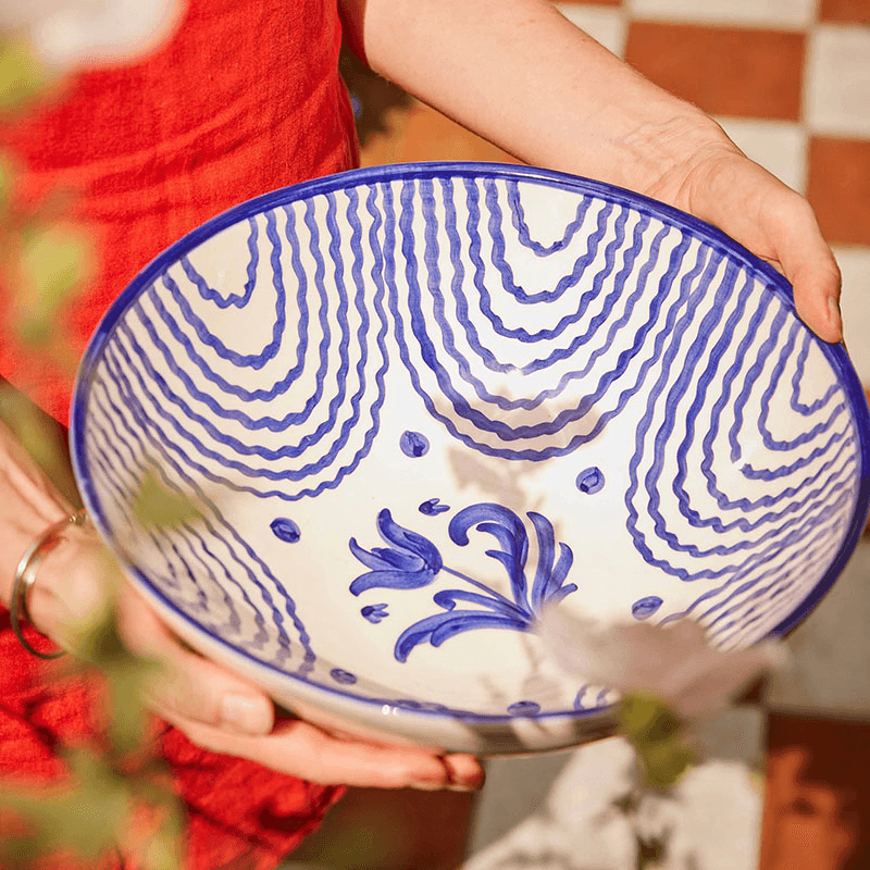 Flor Serving Bowl, D31cm, Blue