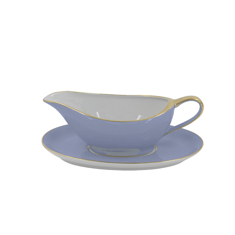 Sous Le Soleil Sauceboat On Tray, 350ml, Matt Gold Classic Ice Blue