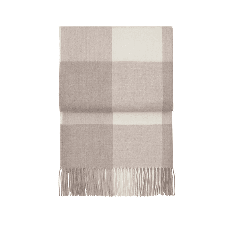 Whisper Plaid Throw, H200cm x W130cm, Beige/White