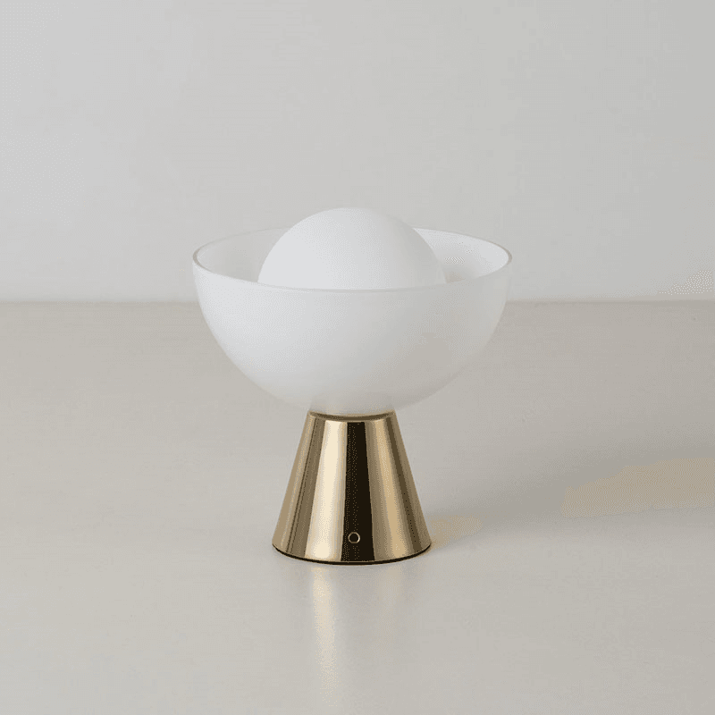 Dome Cordless Table Lamp, H22cm, Brass