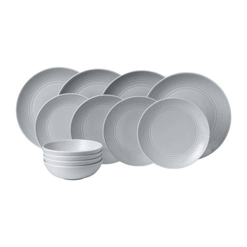 Image showing the Gordon Ramsay - Maze 12 piece dinner set, Light Grey product.