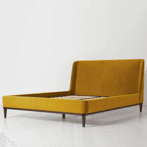 Image showing the Bed 02 Velvet King Size Frame, Mustard product.
