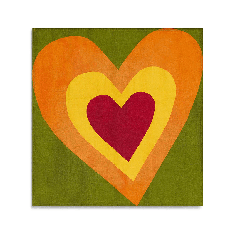 S&B Heart Linen Set of 6 Napkins, 50cm x 50cm, Multi