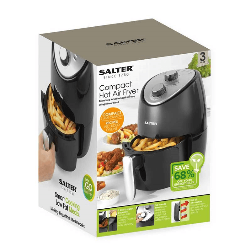 Compact Air Fryer, 2L, Black