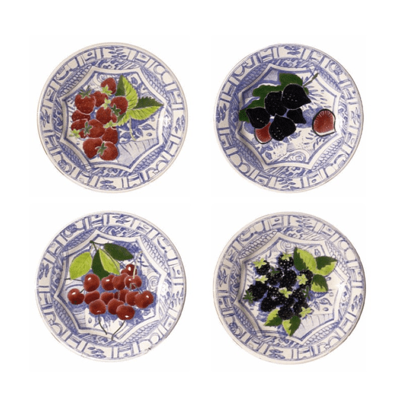 Oiseau Bleu Fruits Set of 4 dessert plates, 22cm