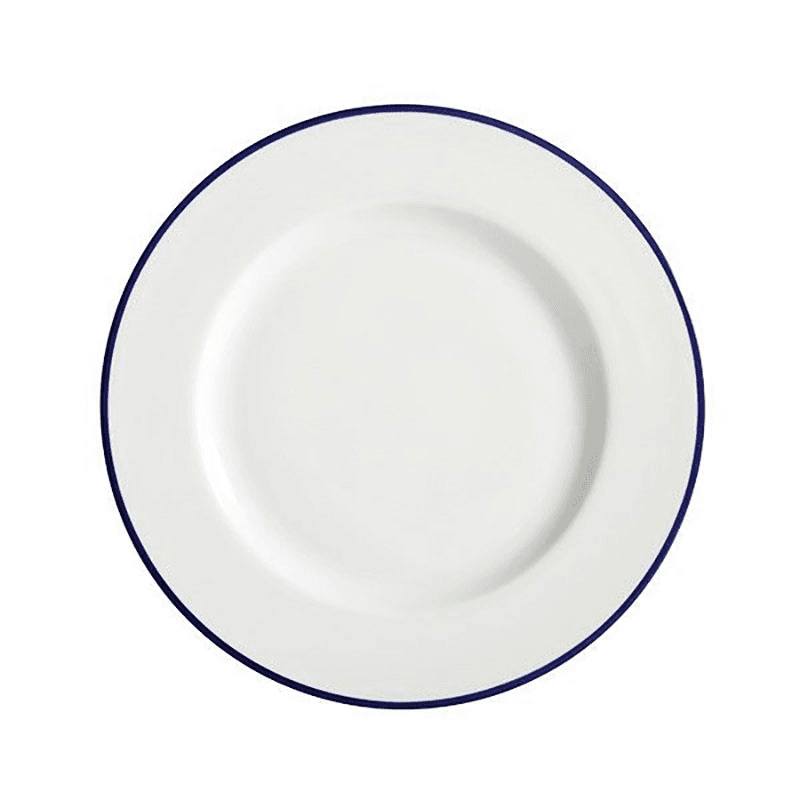 Canteen 12 Piece Dinner Set, White/Blue