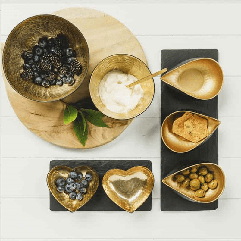 Just Slate Company Gold Nesting Bowls, Gold