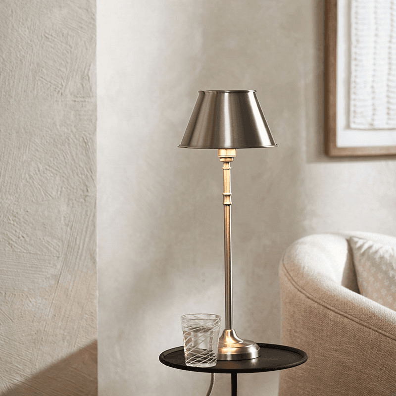 Amberly Table Lamp, H44cm, Chrome