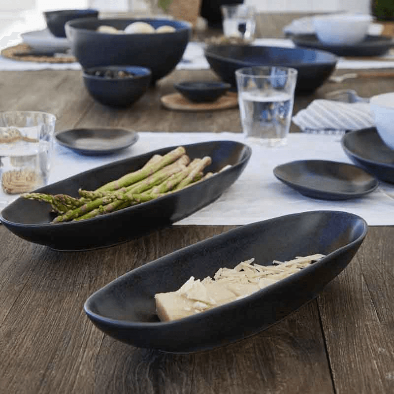 Livia Oval Platter, D41cm, Matte Black